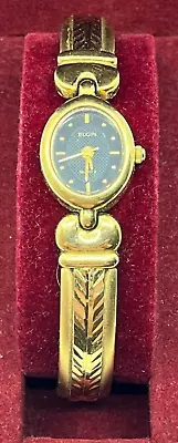 Elgin ELB76-017 Quartz Gold Toned Womens Wristwatch Vintage • $6.49