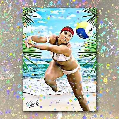 Misty May-Treanor Holographic Beach Set Sketch Card Limited 1/5 Dr. Dunk Signed • $29.99