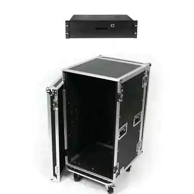 OSP 20 Space 20  Deep ATA Rack Road Case & 4 Space Rack Drawer W/Lock & Keys • $1099.99