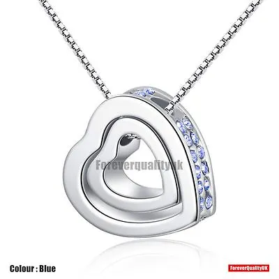 £2.99 • Buy Fashion Women Pendant Jewelry Crystal Heart 925 Silver Necklace Chain
