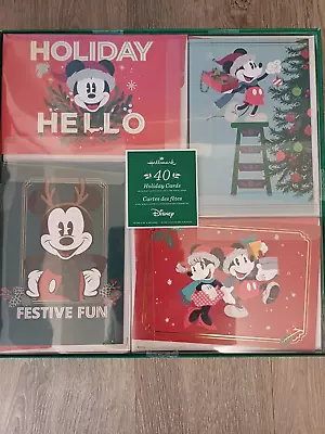 Hallmark Printed 40 Pack Disney Festive Fun Christmas Cards Mickey Mouse • £12.95