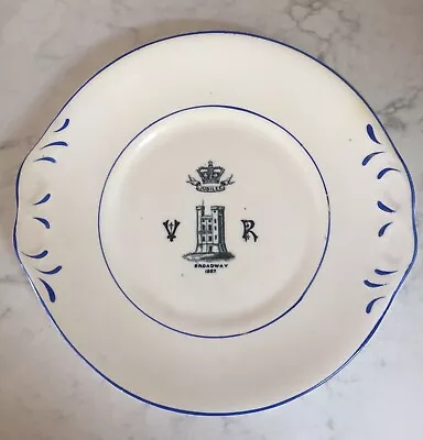 Queen Victoria Golden Jubilee Plate 1887 Broadway Tower In England White & Blue • $29.95