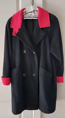 Black/Red Charles Klein Wool Maternity Peacoat  Size Medium Never Worn • $59.99