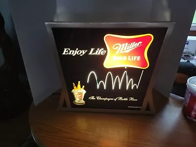 2003 Miller HIGH LIFE Bouncing Ball Motion Light Sign Champagne Of Bottle Beer • $459.99