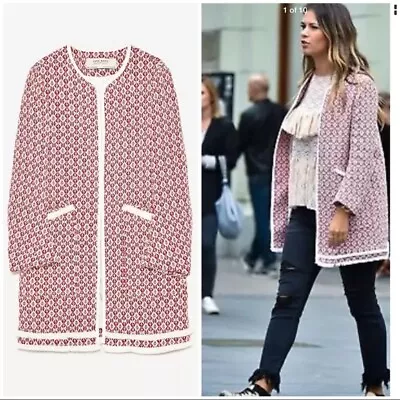 ZARA Fishnet The That Open Front Coat Olivia Palermo Bloggers SIZE XS • £63.67