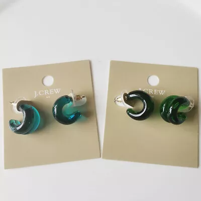 New Jcrew Glass C Stud Earrings Gift Fashion Women Party Jewelry 2Colors Chosen • $8.59