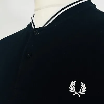 £3.70 • Buy Fred Perry Bomber Polo Shirt - Black/ White - XXL/2XL - Scooter Mod 60s Casuals