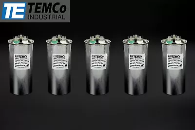 TEMCo 80/7.5 MFD UF Dual Run Capacitor 370 440 Vac Volts 5 LOT AC Motor 80+7.5 • $54.71