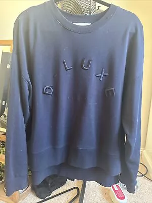 Ladies Decjuba Dluxe Size L Sweater Navy Blue Euc • $50