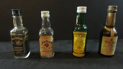 Vintage Miniature Whiskey Bottles 4 Jack Daniels Seagram's Jim Beam Cutty Sark • $8