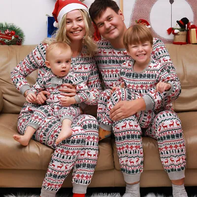 Christmas Adult Kids Baby Pyjamas Nightwear Family Matching Sleepwear Xmas Set • $11.28