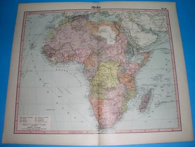 1898 Original Map South Africa Namibia Rhodesia Morocco Congo Tunisia Chad Mali • £18.47