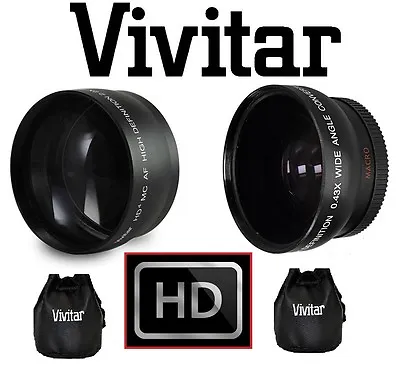 $44.54 • Buy 2Pc HD Telephoto & Wide Angle Lens Kit For Sony Alpha A6000 ILCE-6000L ILCE-6000