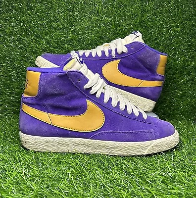 £24.99 • Buy Vintage Nike Blazer Purple Suede High Top Trainers Uk 5 Eu 38.5 LA Lakers