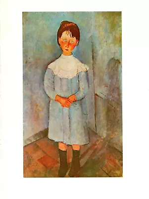 1970 Vintage MODIGLIANI  LITTLE GIRL IN BLUE  Full COLOR Offset Lithograph Print • $10.80