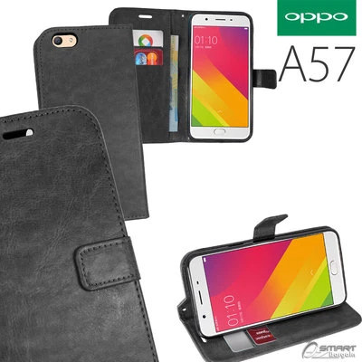 Black Wallet Flip Card Slot Stand Case Cover For Oppo Oppo A57 • $7.99