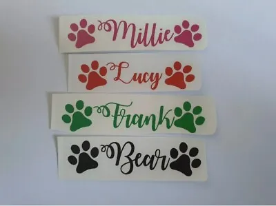 Personalised Pet Puppys Dog Cat Bowl Vinyl Decal Stickers Personalised Gifts • £1