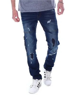 Ecko UNLTD Zippedy Do Da Slim Fit Distressed Jeans 36 X 32 Color: Hole In One • £62.27