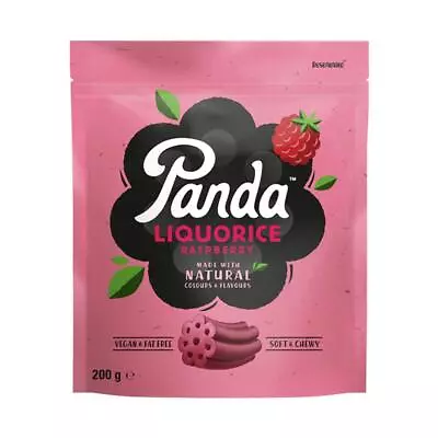 💚 10 X Panda Licorice Natural Raspberry Cuts 200g • £33.40