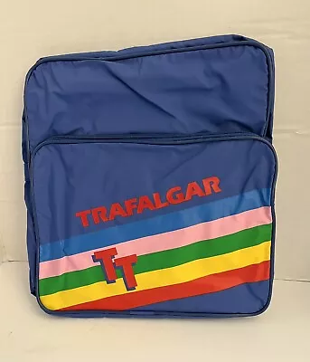 Trafalgar 1980s Vintage Tote Crossbody Shoulder Bag Blue Rainbow Travel Carry On • $18