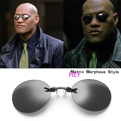 The Matrix Morpheus Style Sunglasses Cosplay Men Round Resin Lens Eyewear Gift • $10.22