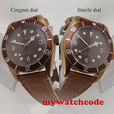$80.10 • Buy 41mm CORGUET Coffee Sterile Dial Miyota NH35 Sapphire Glass Automatic Mens Watch