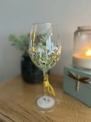 Hand Painted Wine Glass • £12.50