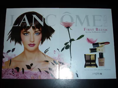 LANCOME Cosmetics 2-Page Magazine PRINT AD 1998 CRISTIANA REALI First Blush • £7.60