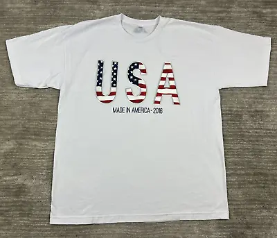 Grungy USA Made In America 2016 Shirt Adult Extra Large White Graphic • $9.99