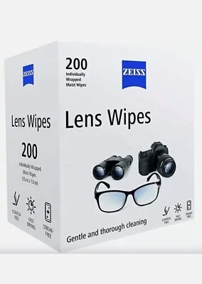 £6.99 • Buy Zeiss Pre Moist Lens Wipes Glasses Cleaning Phone Screen 5 - 200 Wipes