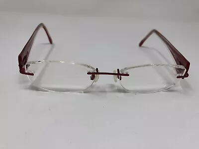 Morel Eyeglasses Frame LIGHTEC 6447L 51-17-135 EA 060 Red Rimless M140 • $34.25