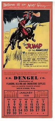 Jan 1939 Ripley's Believe It Of Not Advertising Ink Blotter Jump Of Mameluke • $10
