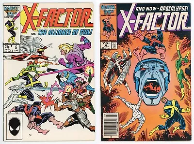 X-Factor #5 & #6 (FNVF) NEWSSTAND 1st Full App APOCALYPSE X-Men 1986 Marvel • $69.99