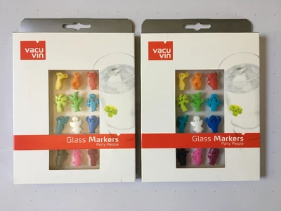 $8 • Buy Lots Of 2 Vacu Vin Party People Glass Markers From World Market All Purposes NIB