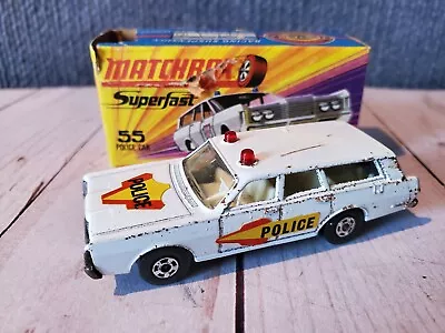 Matchbox Superfast Mercury Police Car No. 55 Station Wagon 1971 W/Box • $19.95