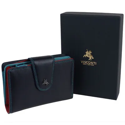 Ladies Soft Leather Purse Wallet By Visconti Designer Spectrum Boxed • $71.90