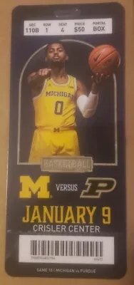 2020 Michigan Wolverines Vs Purdue Boilermakers Basketball Plastic Ticket Stub • $9.99