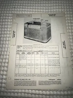 Packard-Bell Radio Model 651 Service Data Parts List & Schematics • $75.43
