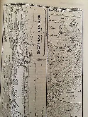 VINTAGE SEA CHART / NAUTICAL MAP 1961 - Shoreham Harbour  & Langstone- To Frame? • £3.25