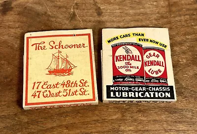 Vintage Pullquick Advertising Matches Kendall Oil The Schooner Home Cooking • $9.99