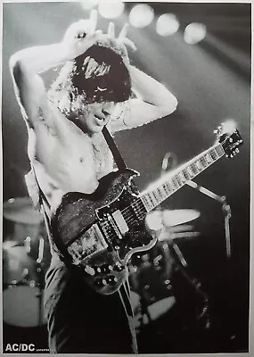 AC/DC Poster Angus Young On Stage Leicester 1979 33 X 23 Inches • £14.99