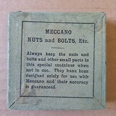 £10 • Buy Meccano Small Parts Nuts And Bolts Box Cardboard