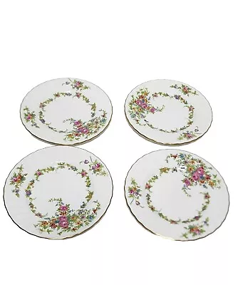 Minton China England Lorraine Cream - Floral Swirl- 6 1/4  Bread Plates Lot Of 4 • $33.50