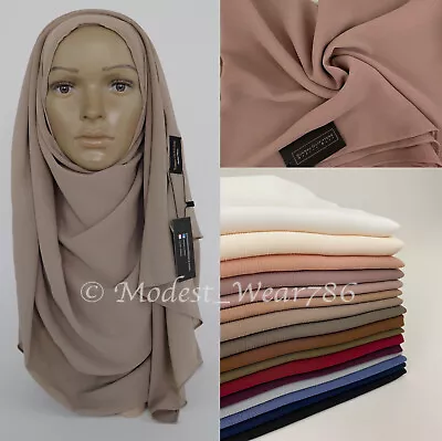 Premium Crinkle Chiffon Hijab Scarf Shawl Muslim Headcover 16 Colors • $10