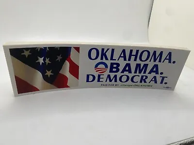 Original 2008 Oklahoma. Obama. Democrat. Presidential Campaign Bumper Sticker • $4