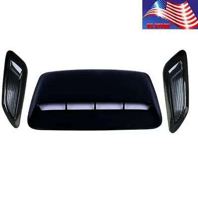 3x Glossy Black Car Air Flow Intake Hood Scoop Vent Bonnet Decor Cover USA • $32.39