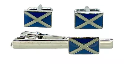 Scotland Flag Scottish Saltire Tie Pin And Cuff Link Gift Set • £7.25