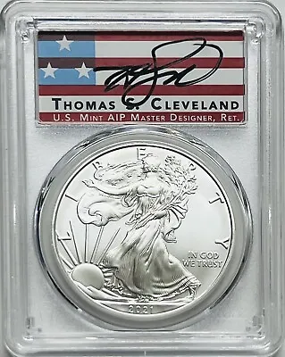 2021 1 Oz Silver Eagle T-1 Pcgs Ms70 Last Day Of Production Thomas S. Cleveland • $107.95