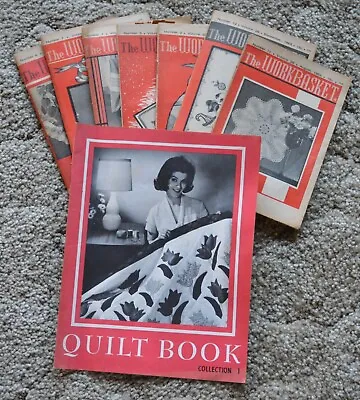 Quilt Pattern Book With Seven Work Basket Magazines Vintage 1963 • $15