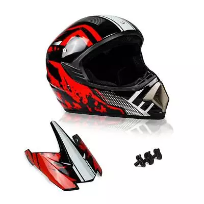 RED FULL FACE Motocycle Racing Helmet DOT Cycling Helmet ABS Head Protection SML • $39.99